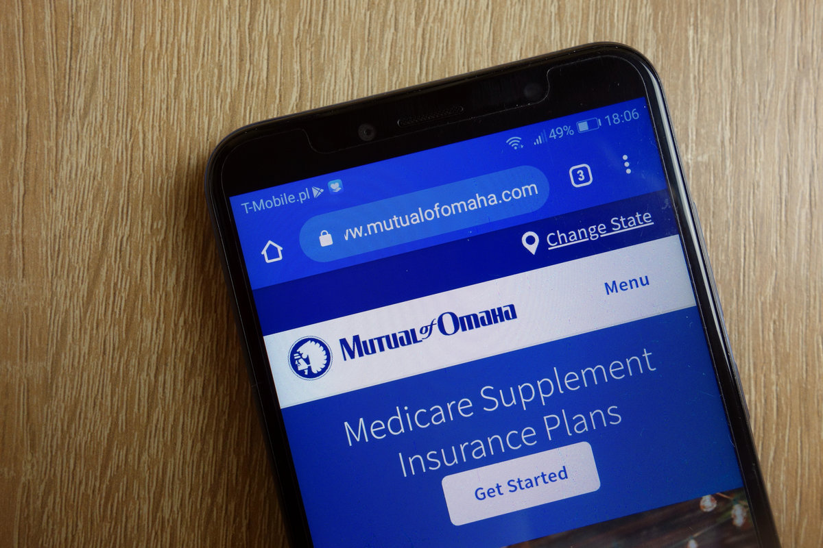 KONSKIE, POLAND - January 25, 2019: Mutual of Omaha website (www.mutualofomaha.com) displayed on smartphone