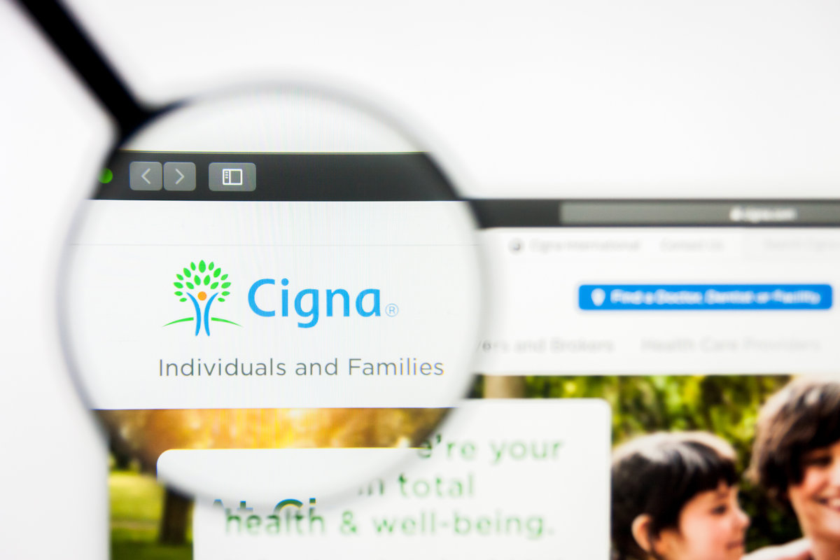 Richmond, Virginia, USA - 27 July 2019: Illustrative Editorial of Cigna Corporation website homepage. Cigna Corporation logo visible on screen.
