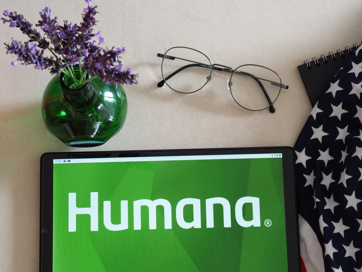 Garham, Bavaria, Germany - July 4, 2022: In this photo illustration Humana Inc. logo seen displayed on a tablet